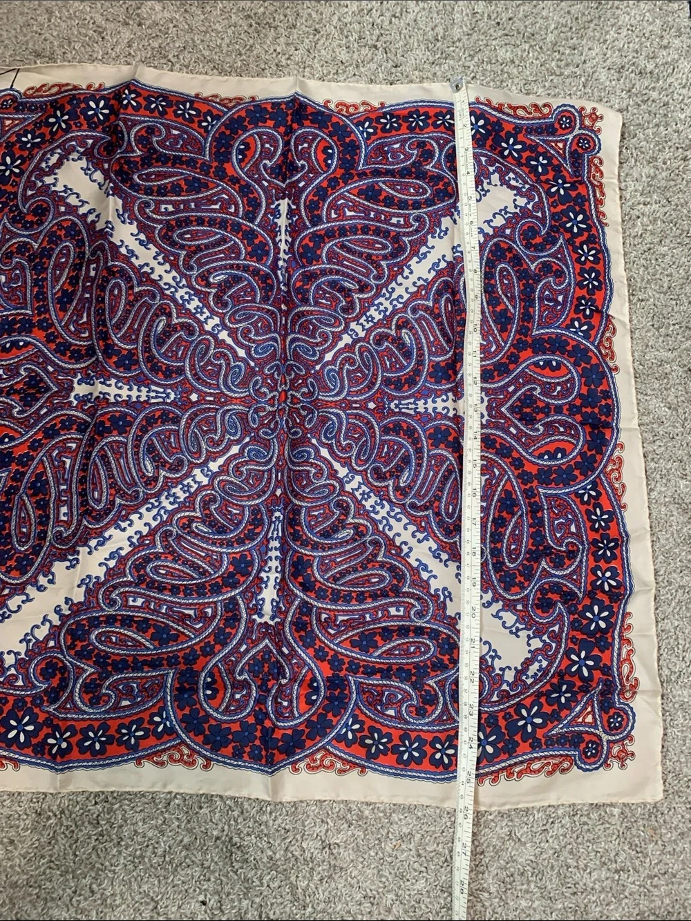 Vintage Printed Paisley Floral Silk-Feel Scarf Set